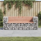 Banca gradina Gossi cu gabion, lemn masiv douglas, 184x71x65.5cm, baza metalica, maro/gri