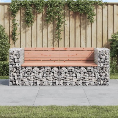 vidaXL Bancă de grădină cu gabion, 184x71x65,5 cm, lemn masiv Douglas 3196237 foto