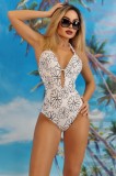 SW2401-211 Costum de baie intreg in doua culori cu print floral