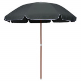 VidaXL Umbrelă de soare cu st&acirc;lp din oțel, antracit, 240 cm