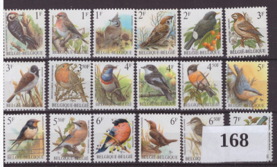 168=BELGIA-Pasari-Lot de 18 timbre nestampilate,MNH foto