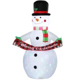 Outsunny Om de Zăpadă Gonflabil de Crăciun 205 cm cu Lumini LED și Muzică Decorațiune de Crăciun pentru Grădină Curte Terasă Casă | Aosom Romania