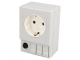 Soclu tip F pentru şină DIN 250VAC 6,3A IP20 92x62x48mm