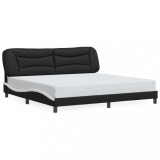 Cumpara ieftin Cadru de pat fara saltea Hvar negru si alb 200x200cm piele artificiala