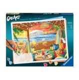 Cumpara ieftin Set pictura pe numere pentru adulti Ravensburger CreArt - Cabana cozy