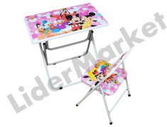 Masuta si scaunel pliabil copii imprimeu Disney clubul Mickey Mouse foto