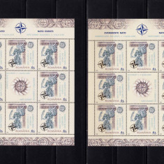 RO 2008 LP 1798a+b "Summitul NATO Buc. ", minicoli de 8+vinieta/argint+aur , MNH