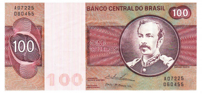 Brazilia 100 Cruzeiros 1974 P-195Aa1 Seria 07225060455 foto