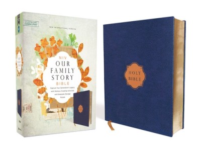 Niv, Our Family Story Bible, Cloth Over Board, Navy, Red Letter Edition, Comfort Print: Capture Your Generation&amp;#039;s Legacy with Memory-Creating Activiti foto