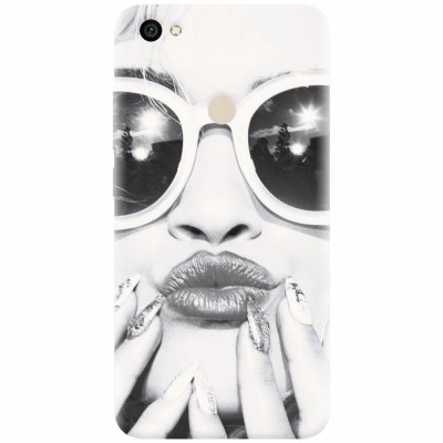 Husa silicon pentru Xiaomi Redmi Note 5A, Black And White Portrait Blonde Model In Fashion Sunglasses foto