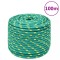 vidaXL Fr&acirc;nghie de barcă, verde, 12 mm, 100 m, polipropilenă 152725