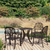 Cumpara ieftin Set mobilier bistro, 5 piese, bronz, aluminiu turnat