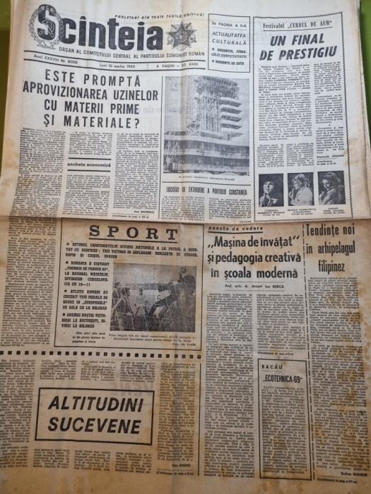 scanteia 10 martie 1969-festivalul cerbul de aur,un festival de prestigiu