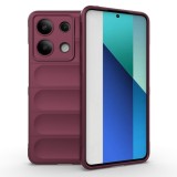 Husa pentru xiaomi redmi note 13 5g, antisoc, margini cu striatii, design minimalist, bordeaux