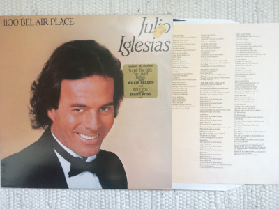 Julio Iglesias 1100 Bel Air Place disc vinyl lp muzica pop CBS holland 1984 VG+ foto