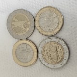 Lot 4 monede de 1 si 2 EURO , diferite