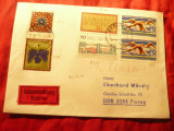 Plic circulat RFG-RDG 1978 cu 6 timbre si 2 vignete