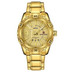 Ceas barbatesc Naviforce Auriu Quartz Otel Data Analog