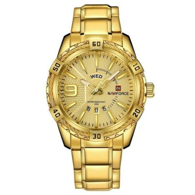 Ceas barbatesc Naviforce Auriu Quartz Otel Data Analog foto