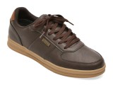 Pantofi sport barbati Skechers Palmiro maro, piele ecologica, Memory Foam, Air-Cooled, Waterproof