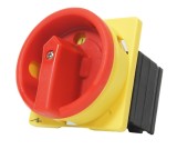 Intrerupator principal 32A 3 poli 7.5kW de urgenta incastrat cu placa galbena frontala 66x66mm, Omu System