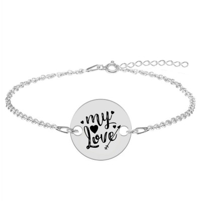 Lover - Bratara personalizata argint 925 banut My Love foto
