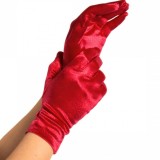 Leg Avenue Accessories-Mănuși Scurte din Satin Roșii
