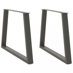 vidaXL Picioare de masă &icirc;n formă de V, 2 buc., antracit, 90x(72-73,3) cm, oțel 4012578