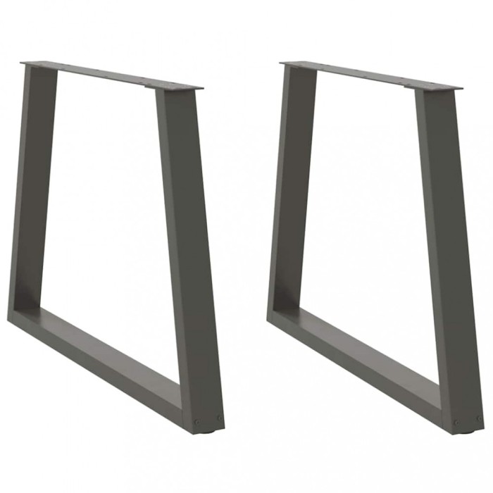 vidaXL Picioare de masă &icirc;n formă de V, 2 buc., antracit, 90x(72-73,3) cm, oțel