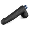 Vibrator Realistic cu Testicule Lovetoy Softee, 23cm, Negru