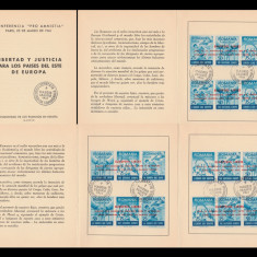 1961 Exil Romania, Pro Amnistia Capcana sovietica 3 carnete varietati 2 triptice
