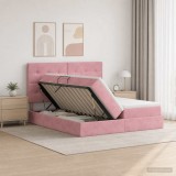 Cumpara ieftin Pat cu LED si saltea Roz 180 x 200 cm Catifea