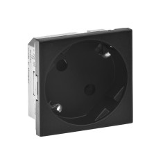 Priza schuko 2M Legrand Mosaic negru mat 079355L