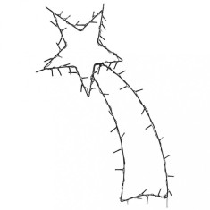 Gossi lumini craciun silueta stea cazatoare 80 led-uri alb cald