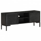 Cumpara ieftin Comodă TV, negru, 115x30x46 cm, lemn masiv mango