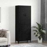 Bufet 2 pcs Stejar negru 69.5 x 34 x 180 cm Lemn compozit