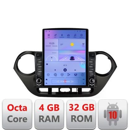 Navigatie HHyundai I10 2013-2019 G-HY38 ecran tip TESLA 9.7&quot; cu Android Radio Bluetooth Internet GPS WIFI 4+32GB DSP 4G CarStore Technology
