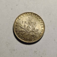 Franta 1 Franc 1916 UNC