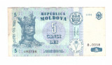 Bancnota Moldova 5 lei 1994, circulata, stare buna