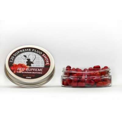Wafter 220Baits Supreme Fluo 10 mm visiniu Capsuni &amp;amp; N-Butyric foto
