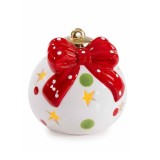 Decoratiune Craciun Glob ceramica multicolora cu led &Oslash; 11 cm x 13 H