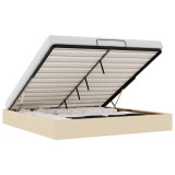 Cumpara ieftin Cadru pat otoman fara saltea crem 200x200 cm tesatura