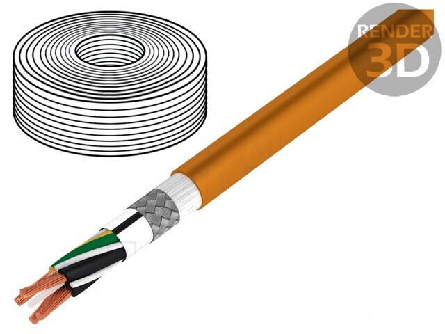 Cablu pentru motor chainflex CF896 4x1.5mm2 portocaliu Cu