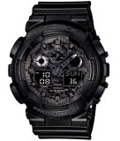 Cumpara ieftin Ceas Sport Casio G-SHOCK GA-100 All Black-NOU ! NEGRU MAT CRONOGRAF ACTIV !, Analog &amp; digital, Alarma