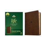 NLT Life Application Study Bible, Third Edition, Large Print (Leatherlike, Rustic Brown Leaf, Red Letter)