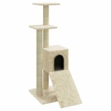 Cumpara ieftin Ansamblu pisici cu stalpi din funie de sisal, crem, 92 cm