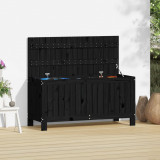 VidaXL Cutie depozitare grădină, negru, 108x42,5x54 cm, lemn masiv pin