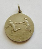 v826 UNGARIA 1931 MEDALIE SPORTIVA ALERGARI STAFETA BRONZ ARGINTAT 30mm 12g STARE FOARTE FRUMOASA