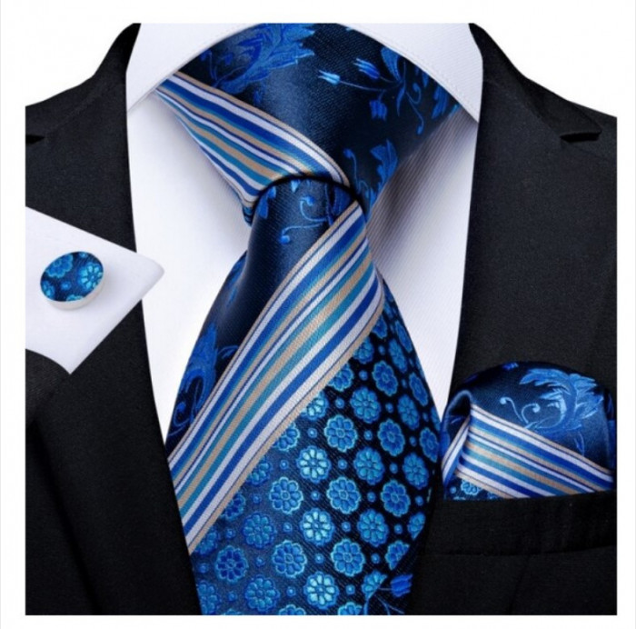 Set cravata + batista + butoni - matase - model 238