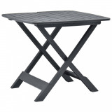 Masa gradina pliabila Gossi, antracit, 79x72x70 cm, plastic, exterior, terasa, balcon, rezistenta la intemperii, design modern